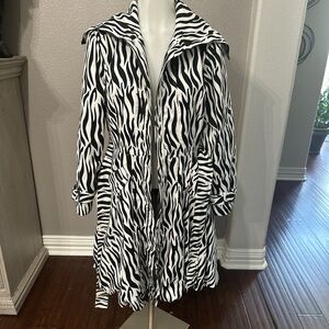 Zebra Print pleated Coat with belt